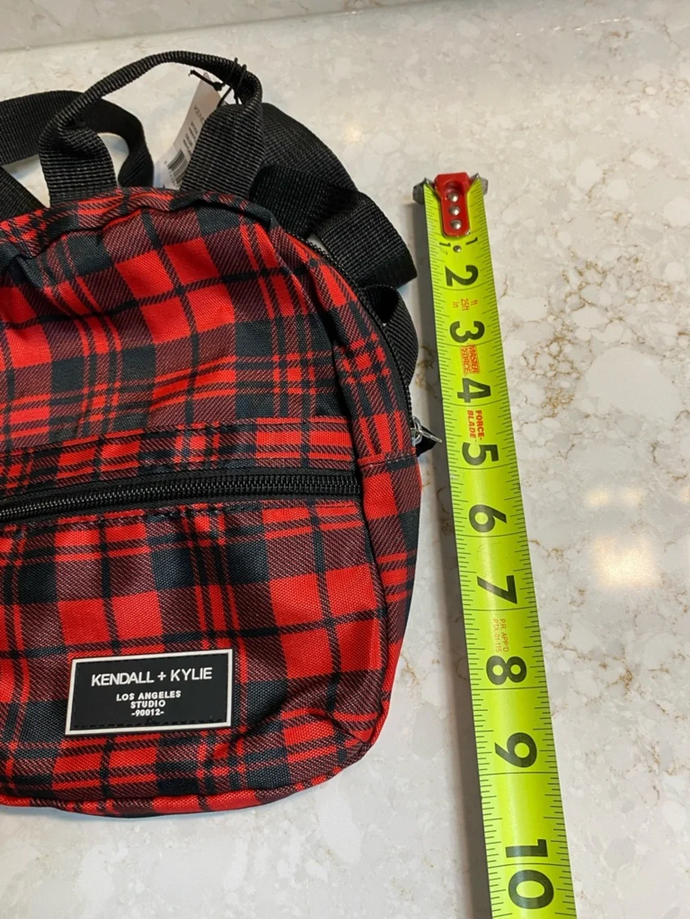 Kendall & Kylie Red and Black Plaid Mini Backpack